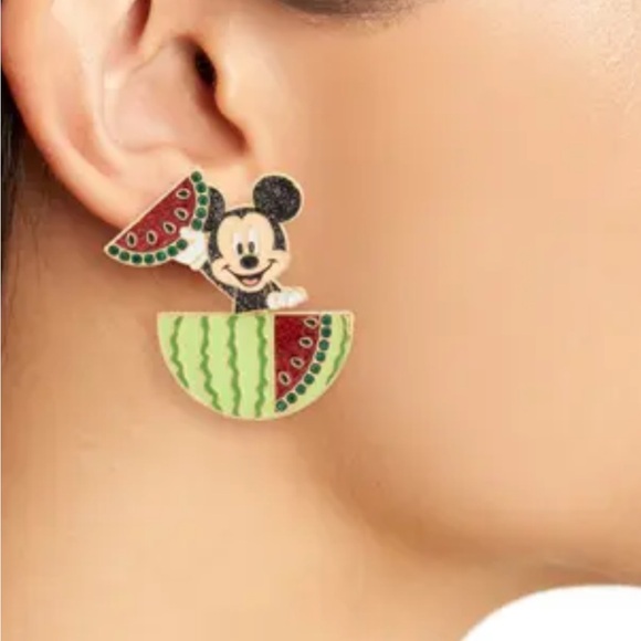 Disney X Baublebar Mickey Mouse Watermelon Stud Earrings - Picture 1 of 4